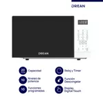 Microondas Digital 20 L Blanco Drean HMD20ARBB0