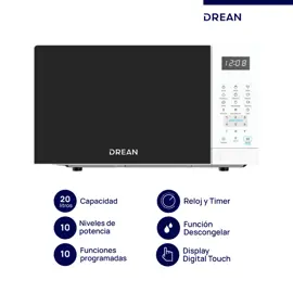 Microondas Digital 20 L Blanco...