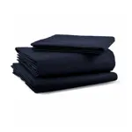 Juego de Sábanas 2 1/2 Plazas Lisas de Color Azul Marino. Metroblanc 144 Hilos