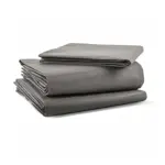 Juego de Sábanas 2 1/2 Plazas Lisas de Color Gris. Metroblanc 144 Hilos