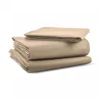 Juego de Sábanas 2 1/2 Plazas Lisas de Tostado . Metroblanc 144 Hilos