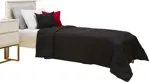 Cubrecama Liso Twin - Microfibra, Matelasseado, Negro