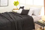 Cubrecama Oro Liso Full - 220x240 cm, Microfibra, Matelaseado, Negro