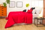 Cubrecama Oro Liso Full - 220x240 cm, Microfibra, Matelaseado, Rojo