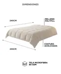 Acolchado Plumon Rieti By Gadnic Queen 4 Estaciones 230x240 Beige 300H