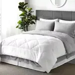 Acolchado 4 estaciones KING- Reversible Blanco/Gris