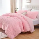 Juego Edredón Fluffy Smoofy Queen Rosa 3 Piezas Forro Polar