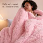 Juego Edredón Fluffy Smoofy Queen Rosa 3 Piezas Forro Polar