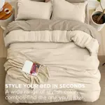 Juego Edredón King Bedsure Beige Juego Cama Transpirable