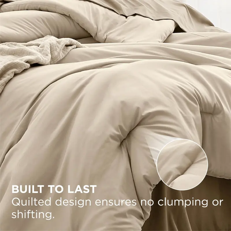 Juego Edredón King Bedsure Beige Juego Cama Transpirable