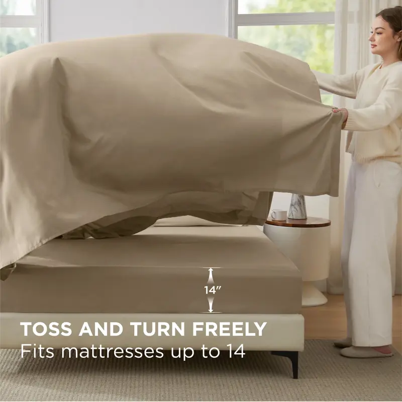 Juego Edredón King Bedsure Beige Juego Cama Transpirable