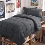 CozyLux Juego de Edredón Twin XL Gris Oscuro 5