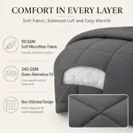 CozyLux Juego de Edredón Twin XL Gris Oscuro 5