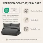 CozyLux Juego de Edredón Twin XL Gris Oscuro 5