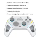 Joystick Gamer Level-Up Orus 3 en 1  con Dock de carga y Triple Conexión Blanco