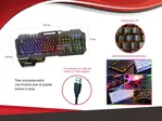 Kit Gamer Teclado "Ñ" | MADNESS by SKYWAY | Metal + Anti-Salpicaduras + Retroilumniado Led