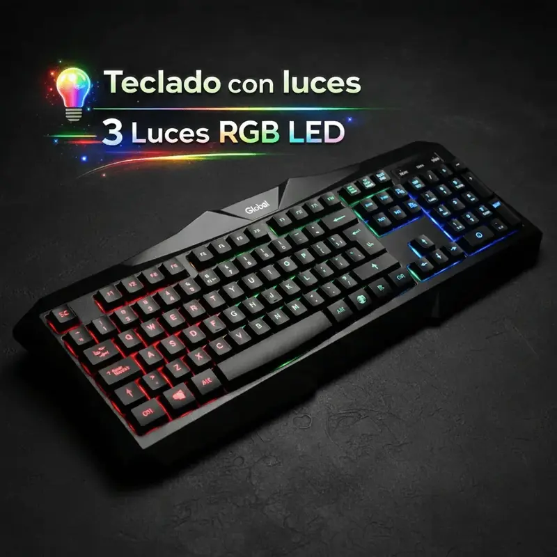 Kit Teclado Y Mouse Gamer Rgb Global