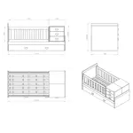 Cuna Funcional Colecho con 2 Cajones - 1838-2 SAH