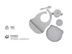 Set de Alimentacion para Bebe Gadnic de Silicona Completo Gris