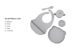Set de Alimentacion para Bebe Gadnic de Silicona Completo Gris