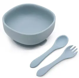 Set De Bowl Y Cubiertos De Silicona...
