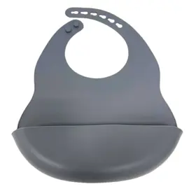 Babero Gris Regulable Con Bolsillo