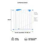 Puerta de Seguridad para Bebes y Mascotas Gadnic Ajustable Sin Perforar