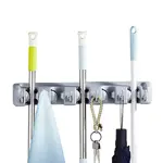 Organizador Soporte Cuelga Porta Escobas Ganchos Escobero