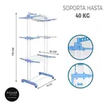 Tender Vertical Plegable 3 Niveles Con Ruedas Hogar Actual