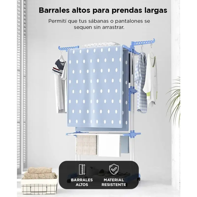 Tender de Ropa Vertical Gadnic Plegable para Interiores capacidad 30 Kg