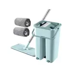 Mopa Plana Trapeador Lampazo con Balde Enjuague y Secado Verde Waggs