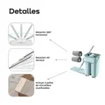 Mopa Plana Trapeador Lampazo con Balde Enjuague y Secado Verde Waggs