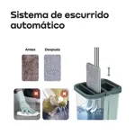 Mopa Plana Trapeador Lampazo con Balde Enjuague y Secado Verde Waggs