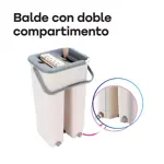 Mopa Plana Trapeador Lampazo con Balde Enjuague y Secado Verde Waggs