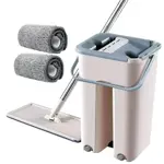 Mopa Plana Trapeador Lampazo con Balde Enjuague y Secado Beige Waggs