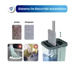 Mopa Plana Trapeador Lampazo con Balde Enjuague y Secado Beige Waggs