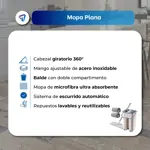 Mopa Plana Trapeador Lampazo con Balde Enjuague y Secado Beige Waggs