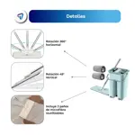 Mopa Plana Trapeador Lampazo con Balde Enjuague y Secado Beige Waggs