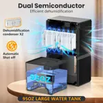 Deshumidificador ToLife para dormitorio, 2,8 L, con apagado automático, 88 m² G