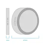 Plafin Panel Led Circular Aplicar Macroled Negro 18w 3000K