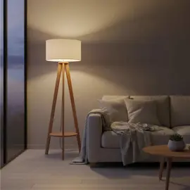 Lampara Tripode Nordica Con Estante...