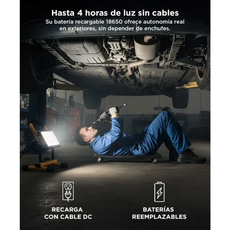 Reflector Portátil Gadnic Lámpara Recargable 30w