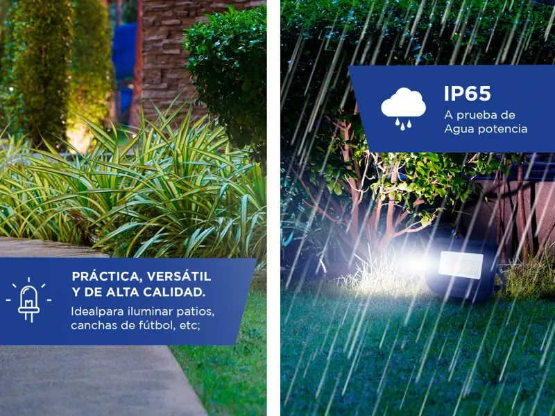 Kit x6 Reflectores Led Blanco 50W Exteriores y Interiores