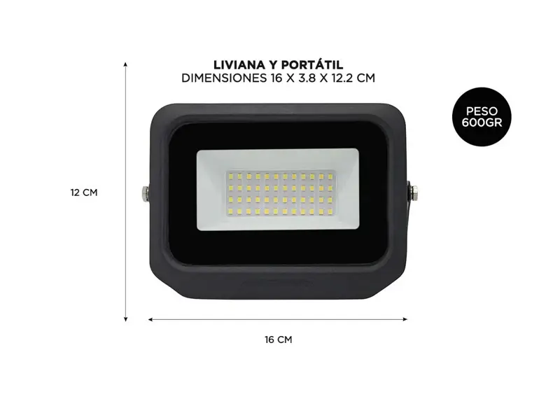 Kit x6 Reflectores Led Blanco 50W Exteriores y Interiores