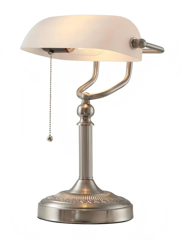 Lámpara Escritorio Newrays Blanca Mate Vidrio 60W
