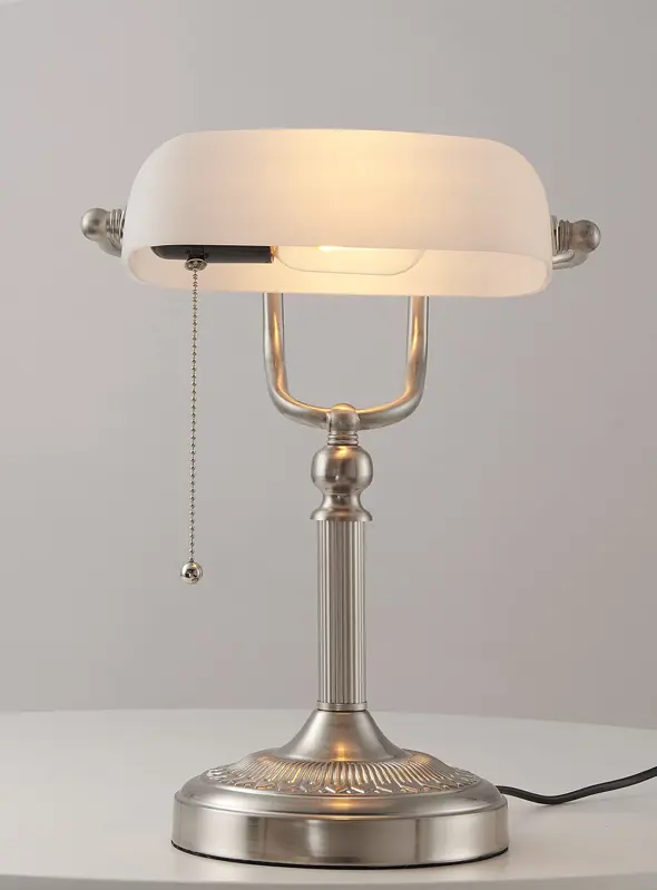Lámpara Escritorio Newrays Blanca Mate Vidrio 60W