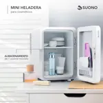 Mini Heladera de Maquillaje Suono Espejo Luz Led 6L Frí­o Calor