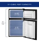 Mini Refrigerador Ge Con Congelador Doble Puerta 3.1 Pies Cú Negro