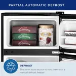 Mini Refrigerador Ge Con Congelador Doble Puerta 3.1 Pies Cú Negro