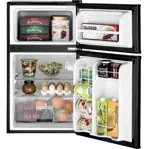Mini Refrigerador Ge Con Congelador Doble Puerta 3.1 Pies Cú Negro